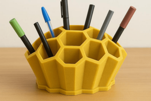 3D Honeycomb Pen Holder, Desk Organizer: Elevating Workspace Efficiency Through Geometric Design