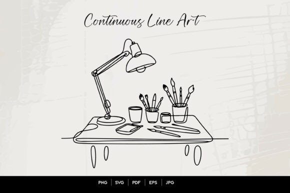 Artist Desk Line Art: Elevating Creative Spaces with Minimalist Design