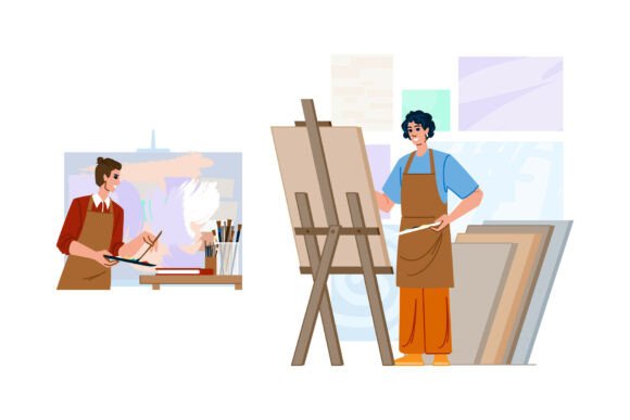 Artists Painting Creativity Fine Art in the Modern Studio