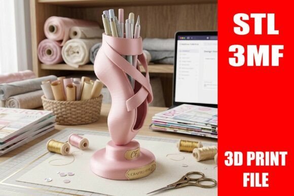 Ballet Shoe Pen Holder - 3D Print STL: Elevating Desk Organization with Artistic Grace