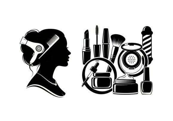 Black Silhouette Woman with Hair Rollers: A Versatile Creative Asset for Beauty and Lifestyle Brands