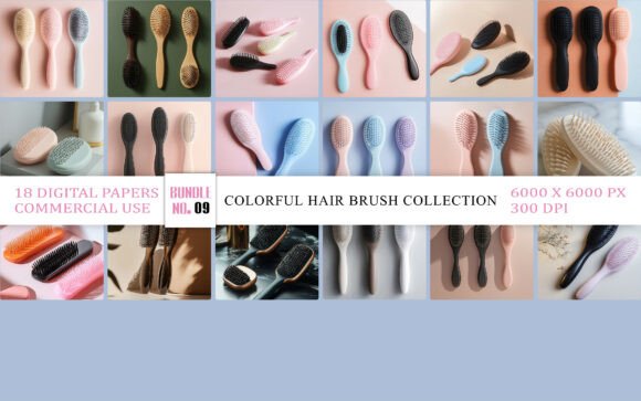 Colorful Hair Brush Collection Pastel: A Creative Resource for Modern Branding and Design