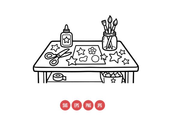 Crafting Table SVG Illustration: A Versatile Design Resource for Creatives