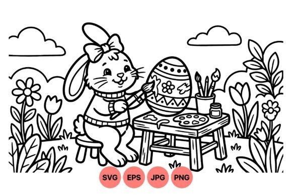 Cute Bunny Easter Coloring SVG: A Joyful Blend of Art and Celebration