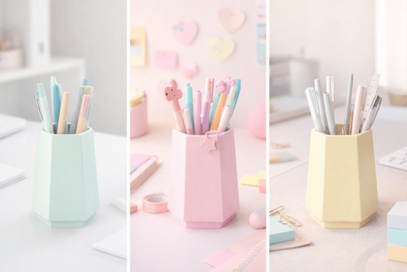 Kawaii Pastel Prism Pen Holder: 3D Print Guide