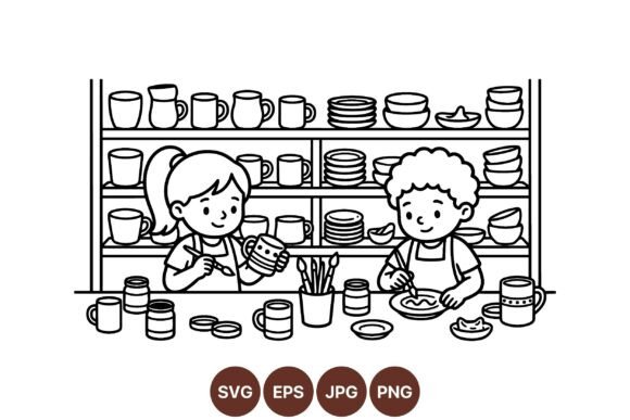 Kids Pottery Painting Clipart: A Versatile Resource for Creative Projects