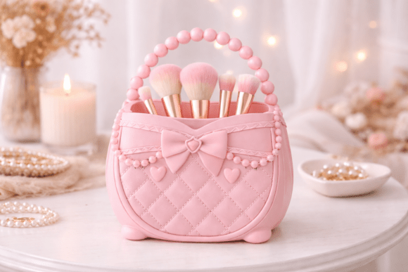 Makeup Brush Holder STL – Vanity Organization Meets Kawaii Design