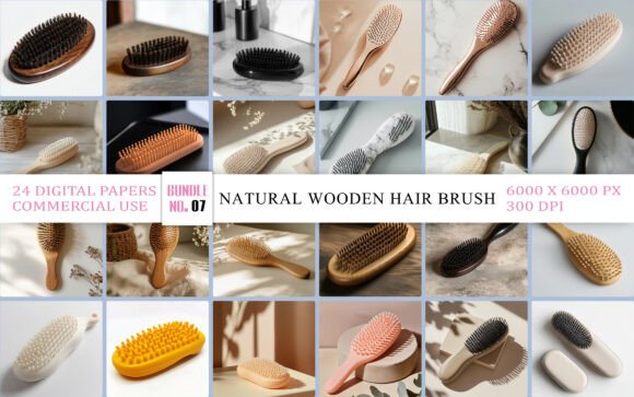 Natural Wooden Hair Brush Bundle: A Smart Choice for Stylish Product Visuals