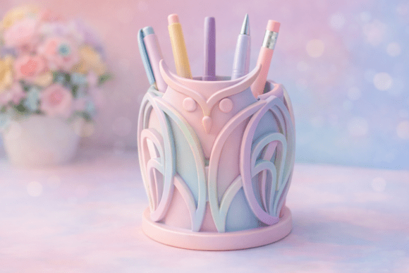 Owl Pen Holder STL: Cute Desk Organizer