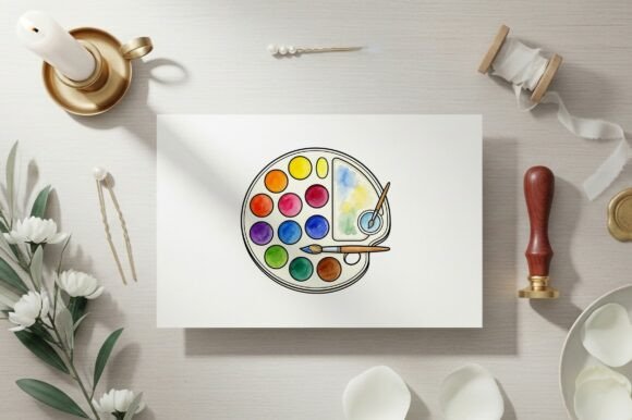 Palette of Vibrant Watercolor Paints: A Versatile Creative Resource for Modern Design Needs