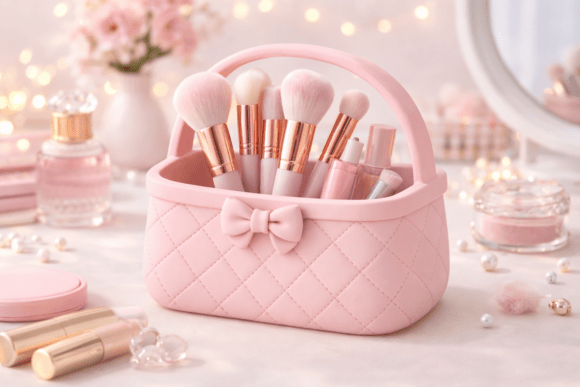 Quilted Makeup Brush Holder: 3D Print Vanity Decor