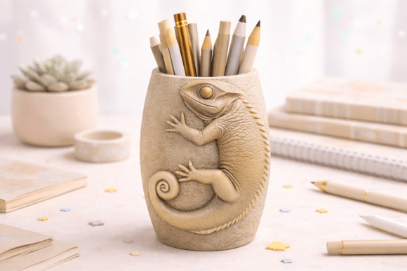 Transform Your Workspace with the Chameleon Pen Holder Lizard STL: A Guide to Functional 3D Printed Decor