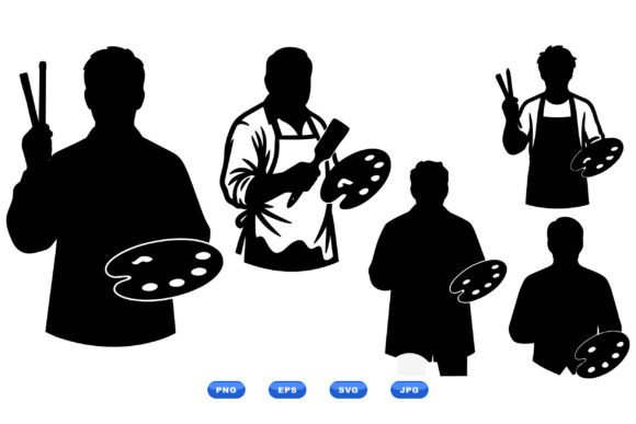 Unlock Creative Potential with the Painter Silhouette Clipart Set