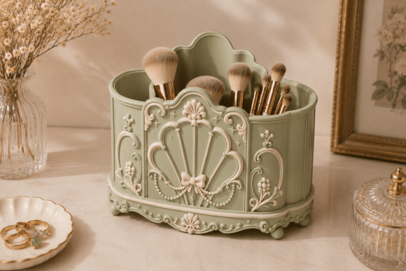 Vintage Rococo Makeup Brush Holder STL Guide